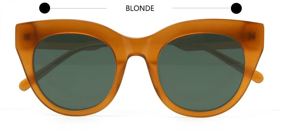 Esnbie Women's Full Rim Square Cat Eye Oval Acetate Sunglasses 230261
