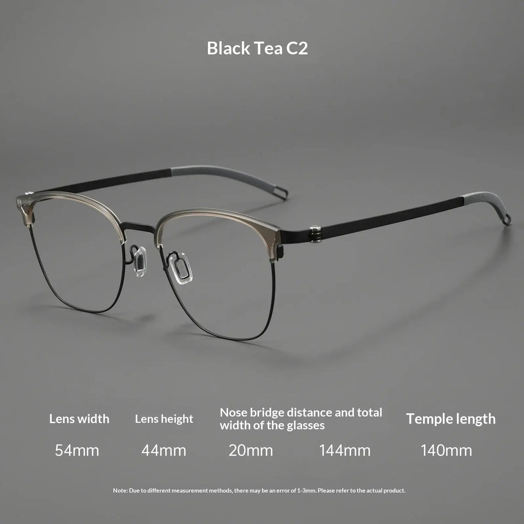 Aror Full Rim Polygon Square S12280 Titanium Geometric Unisex Frames FuzWeb