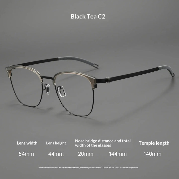 Aror Full Rim Polygon Square S12280 Titanium Geometric Unisex Frames FuzWeb