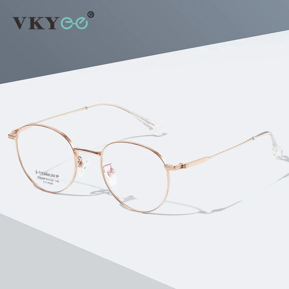 Vicky Unisex Full Rim Round Titanium Reading Glasses St6220 Reading Glasses Vicky   