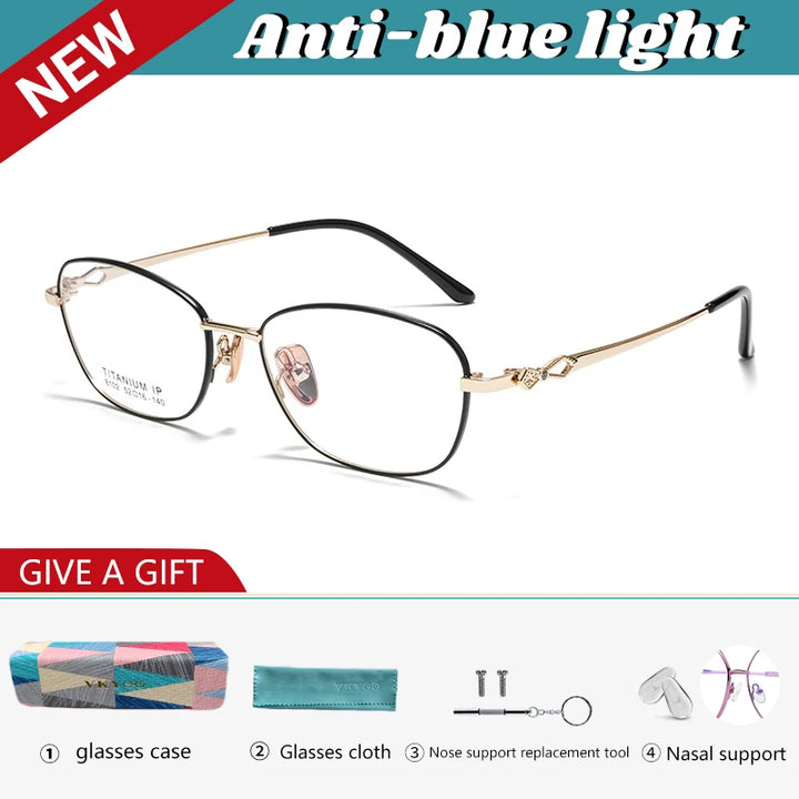 Vicky Women's Full Rim Square Oval Alloy Reading Glasses 81024