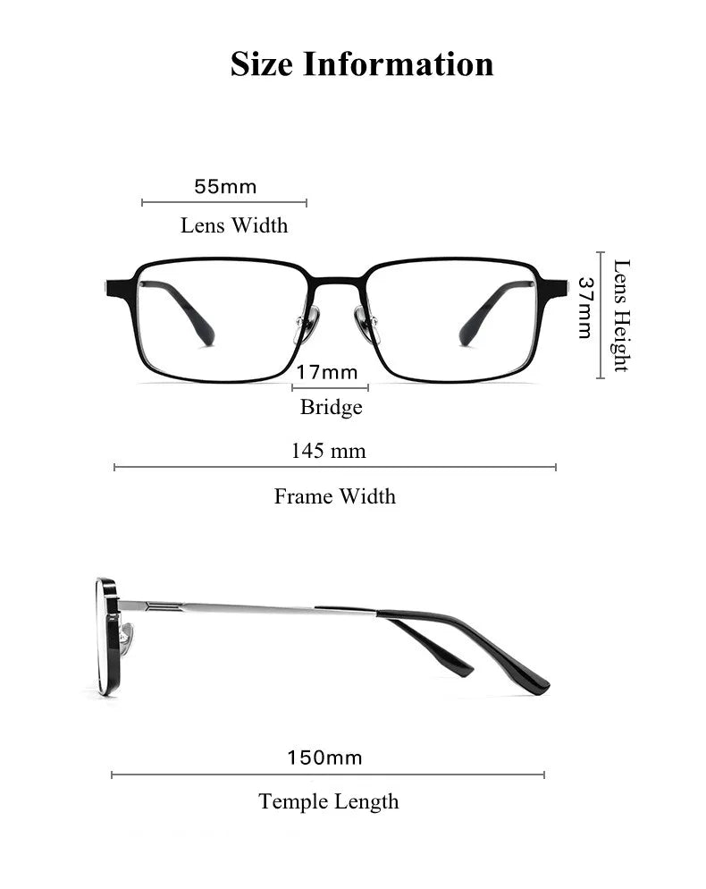 Chashma Ochki Men's Full Rim Square Tr 90 Titanium Eyeglasses Clip On Sunglasses 39909