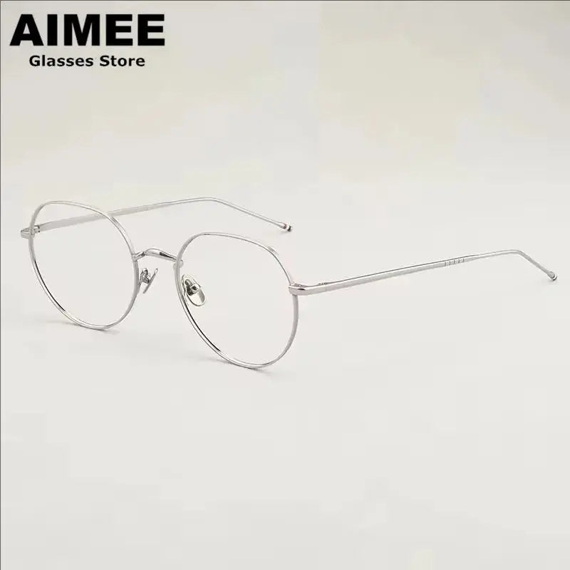 Aimee Full Rim 910400 Pure Titanium Round Frames FuzWeb