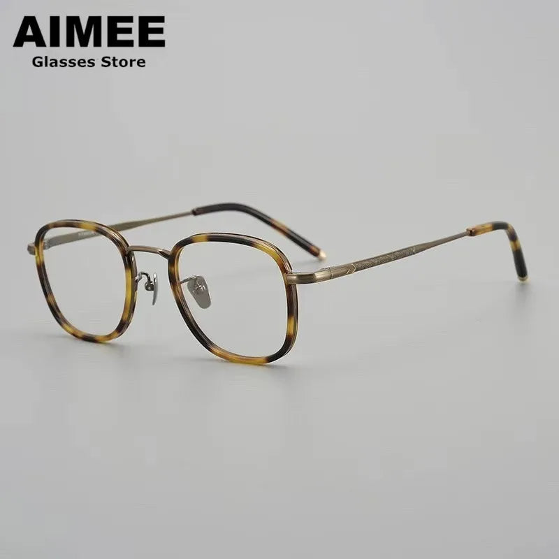 Aimee Women's Full Rim Square Acetate Titanium Eyeglasses 693145