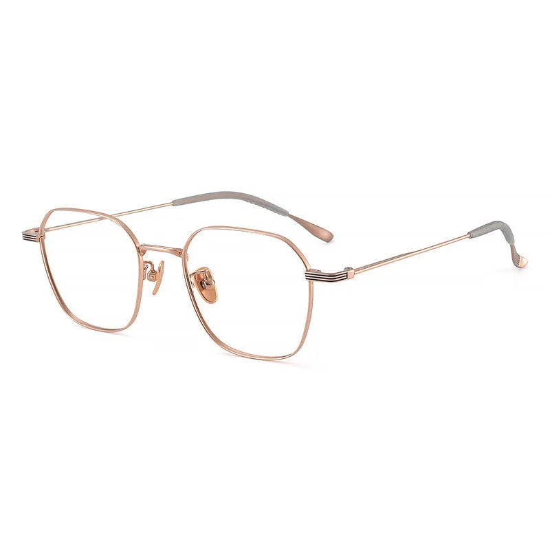 Summer Flower Women's Full Rim Hexagon Titanium Eyeglasses 81249