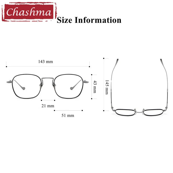 Chashma Ottica Unisex Full Rim Oval Square Titanium Eyeglasses 3082 Full Rim Chashma Ottica   