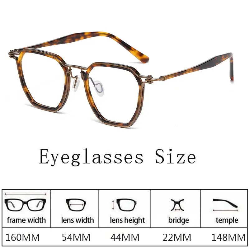 Hdcrafter Men's Full Rim Polygon Tr 90 Titanium Frames 586900 Hdcrafter Eyeglasses