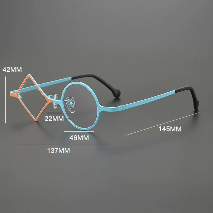 Gatenac Women's Full Rim Round Diamond Titanium Eyeglasses G85852