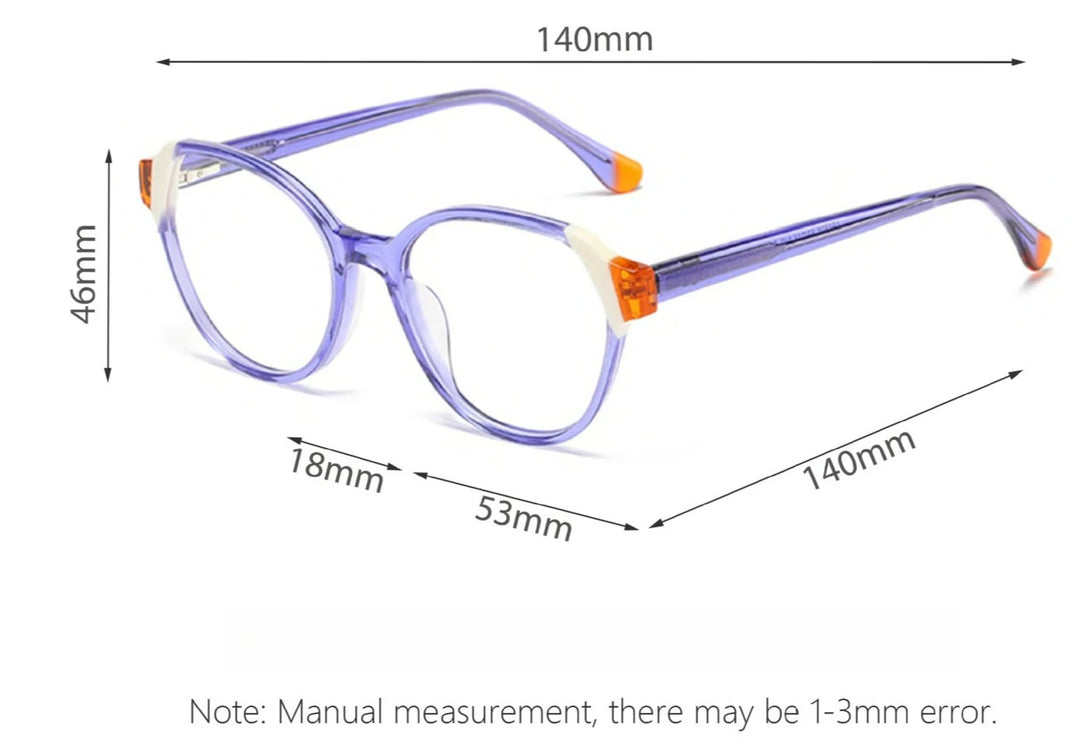 Hewei Unisex Full Rim Oval Acetate Eyeglasses 591804
