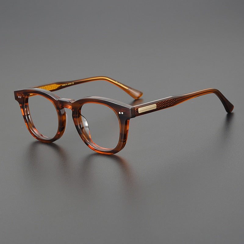 Gatenac Unisex Full Rim Square Round Acetate Eyeglasses Gxyj1078 Full Rim Gatenac Tortoiseshell  