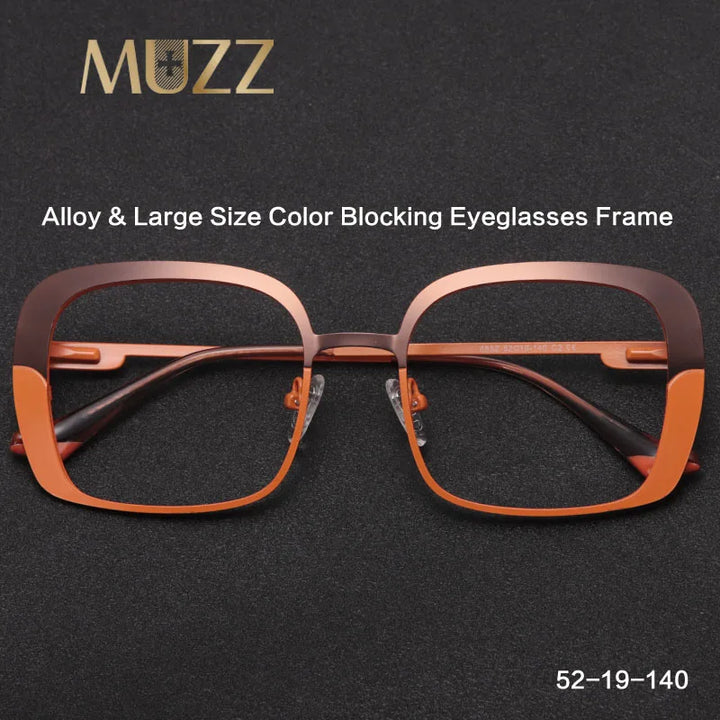 Muzz Women's Full Rim Square Thick Edge Alloy Eyeglasses 88524
