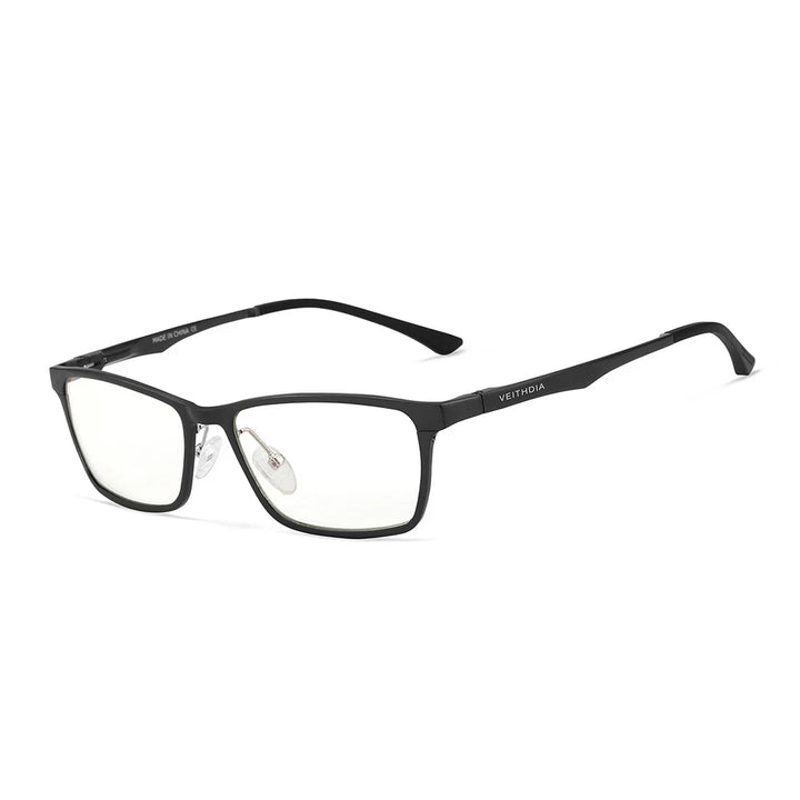 Hdcrafter Men's Full Rim Square Al Mg Alloy Tr 90 Eyeglasses 8706