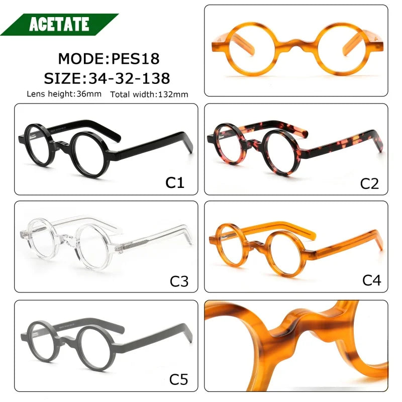 Momoja Women's Full Rim Round Acetate Eyeglasses 74118