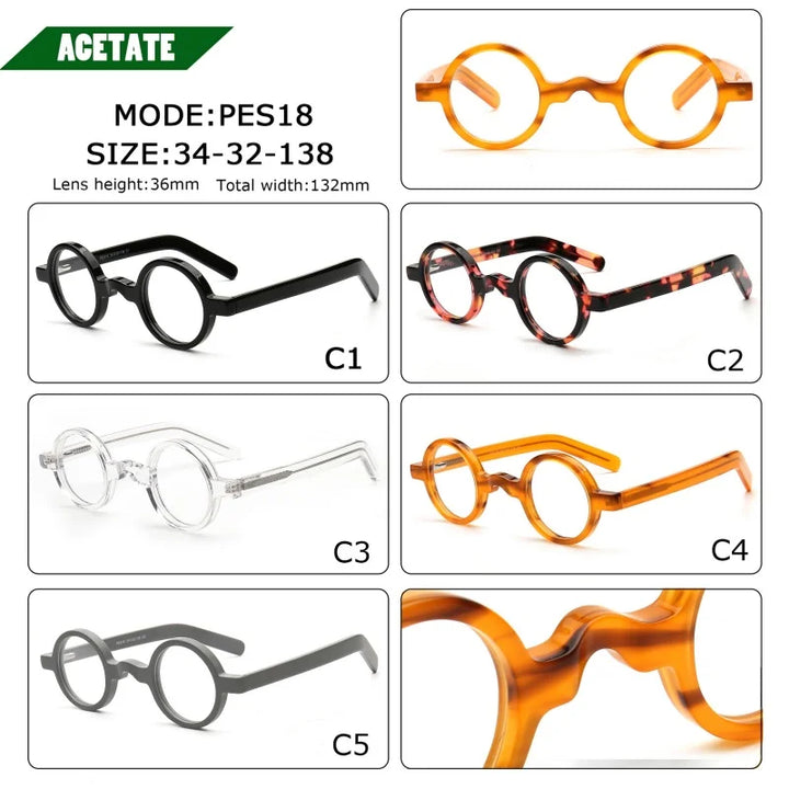 Momoja Women's Full Rim Round Acetate Eyeglasses 74118