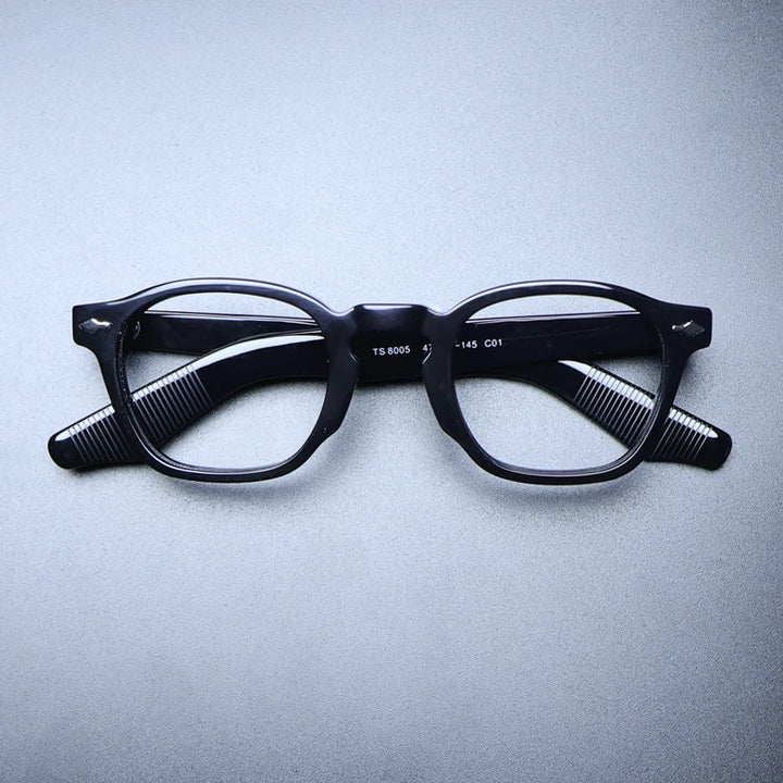 Gatenac Unisex Full Rim Square Acetate Eyeglasses Gxyj1231 Sunglasses Gatenac Black  