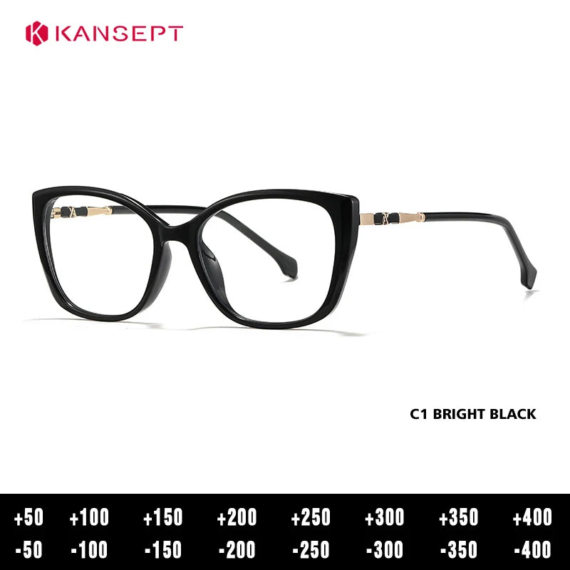Kansept Women's Full Rim Square Tr 90 Alloy Reading Glasses 27004