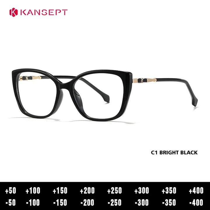 Kansept Women's Full Rim Square Tr 90 Alloy Reading Glasses 27004