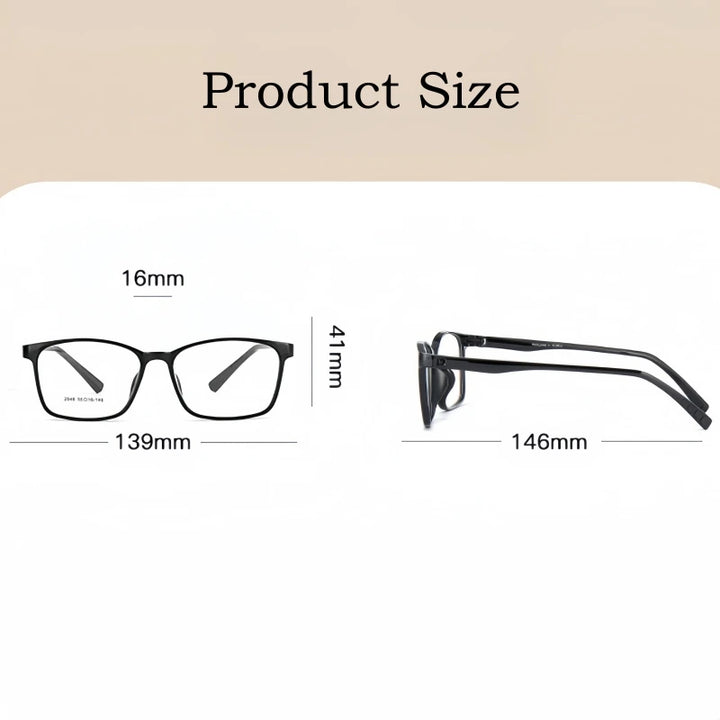 Yimaruili Unisex Youth's Full Rim Square Tr 90 Eyeglasses Y2046 Full Rim Yimaruili Eyeglasses   