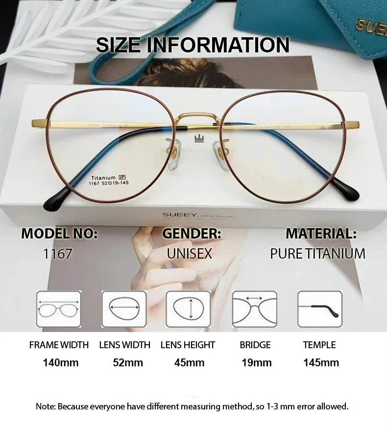 Summer Flower Unisex Full Rim Oval Titanium Eyeglasses 11674