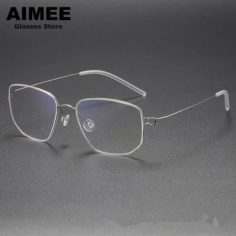 Aimee Women's Full Rim Oval Screwless Titanium Eyeglasses 53133