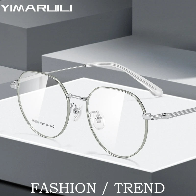 Yimaruli Women's Small Full Rim Round Alloy Eyeglasses 96238 Full Rim Yimaruili Eyeglasses   