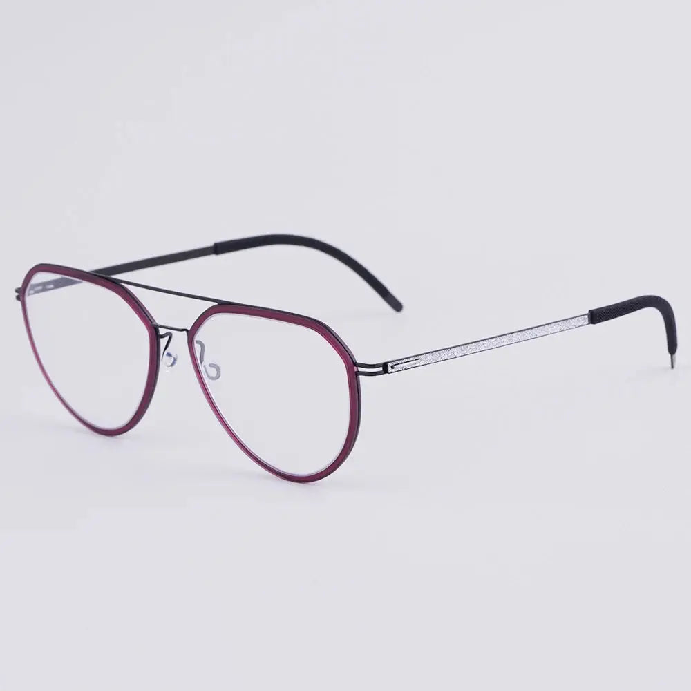 Bobbie 472652 Women’s Full Rim Polygon Double Bridge Titanium Frames FuzWeb
