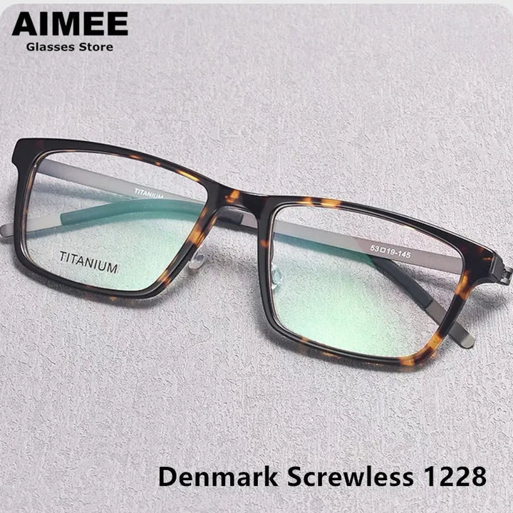 Aimee Unisex Full Rim Square Titanium Acetate Eyeglasses 1228 Full Rim Aimee   