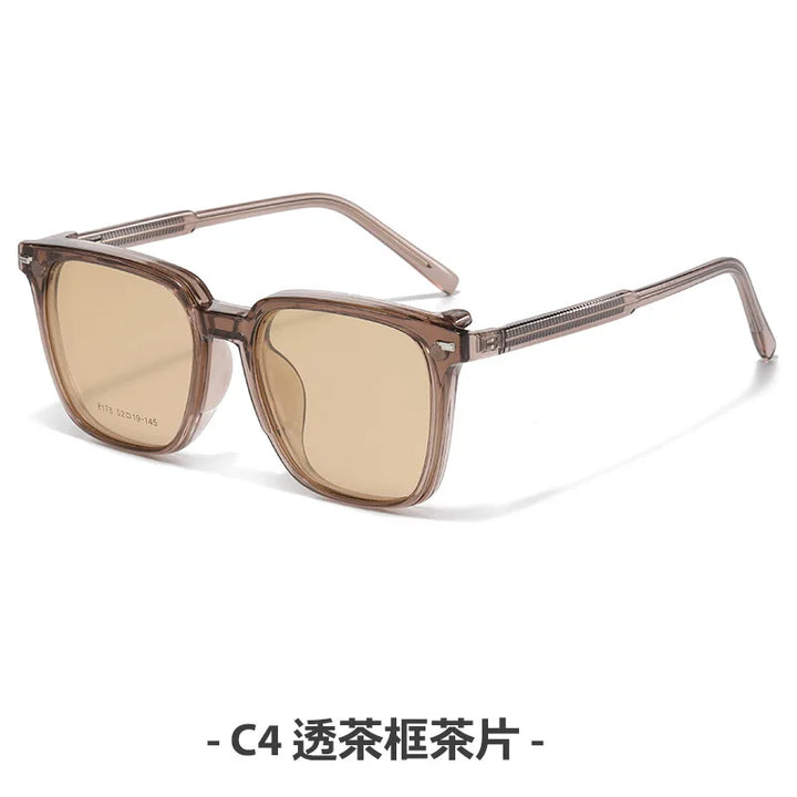 Zirosat Women's Full Rim Square Tr 90 Alloy Eyeglasses Clip On Sunglasses 8178