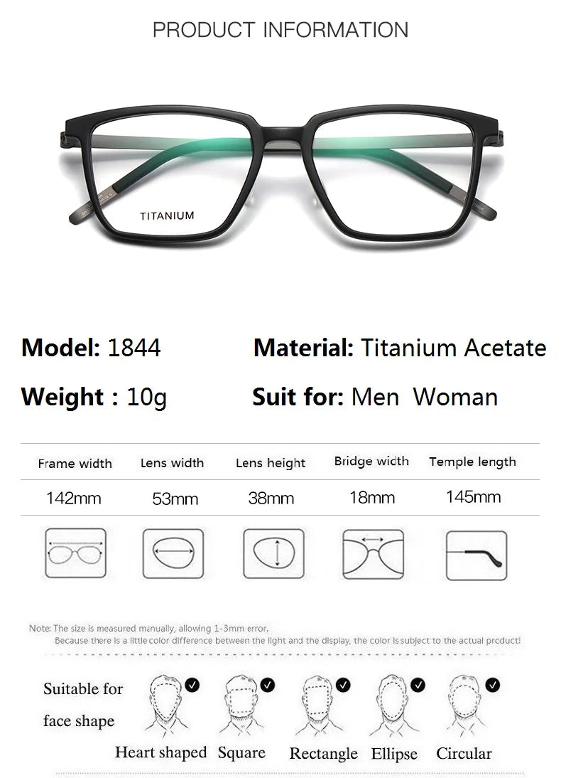 Bobbie Unisex Full Rim Square Titanium Acetate Eyeglasses 761844