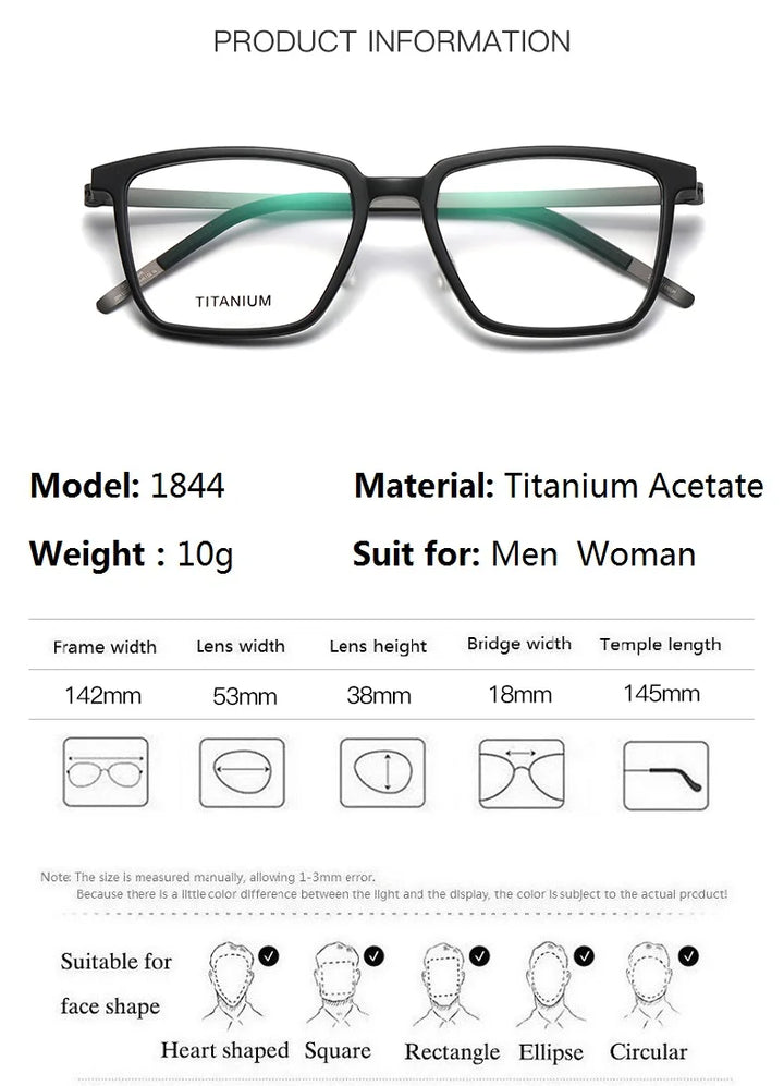Bobbie Unisex Full Rim Square Titanium Acetate Eyeglasses 761844