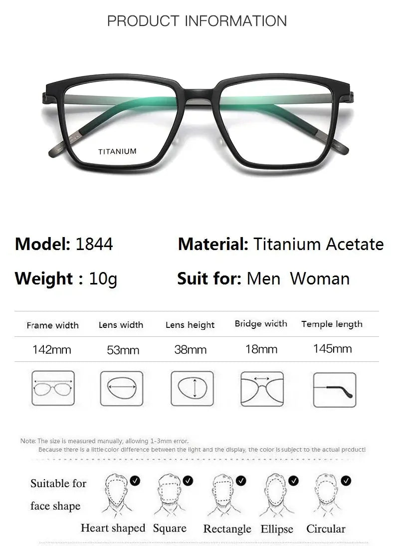Bobbie Full Rim 184400 Unisex Square Acetate Titanium Frames — view 2 | Bobbie at FuzWeb
