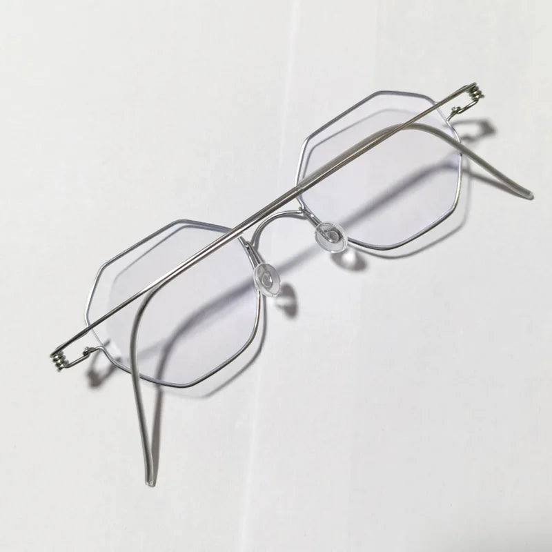 Yujo Unisex Full Rim Polygonal Custom Steel Eyeglasses 14133