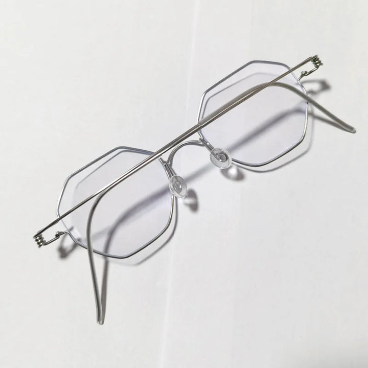 Yujo Unisex Full Rim Polygonal Custom Steel Eyeglasses 14133