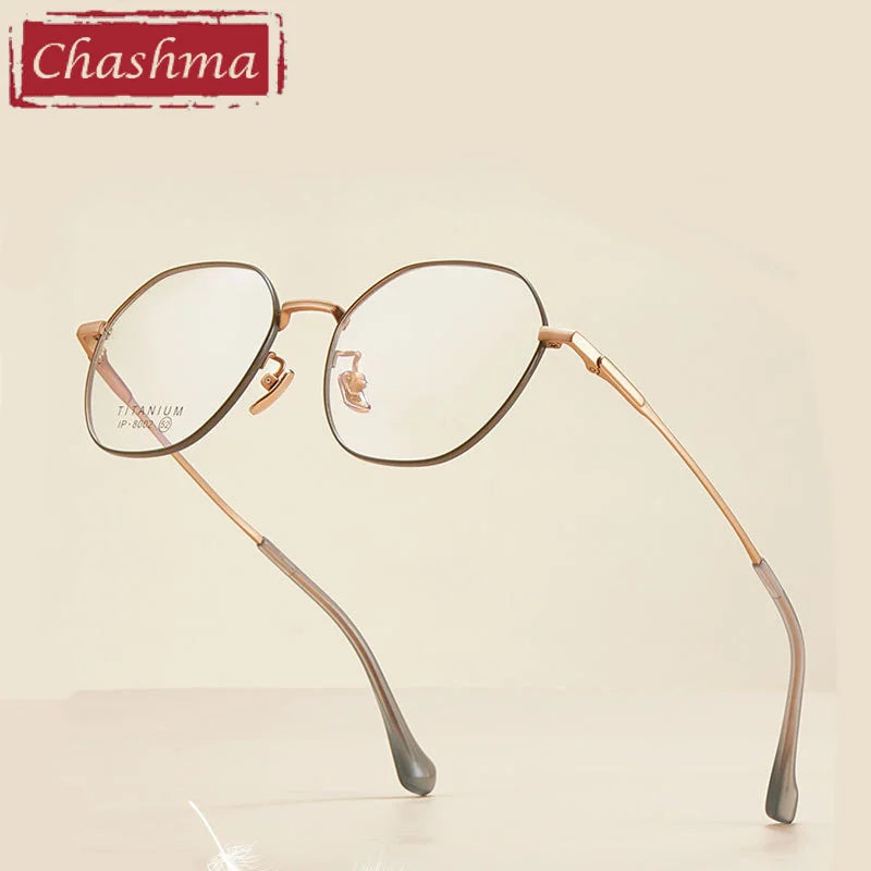 Chashma Ottica Unisex Full Rim Hexagon Titanium Eyeglasses 8002 Full Rim Chashma Ottica   