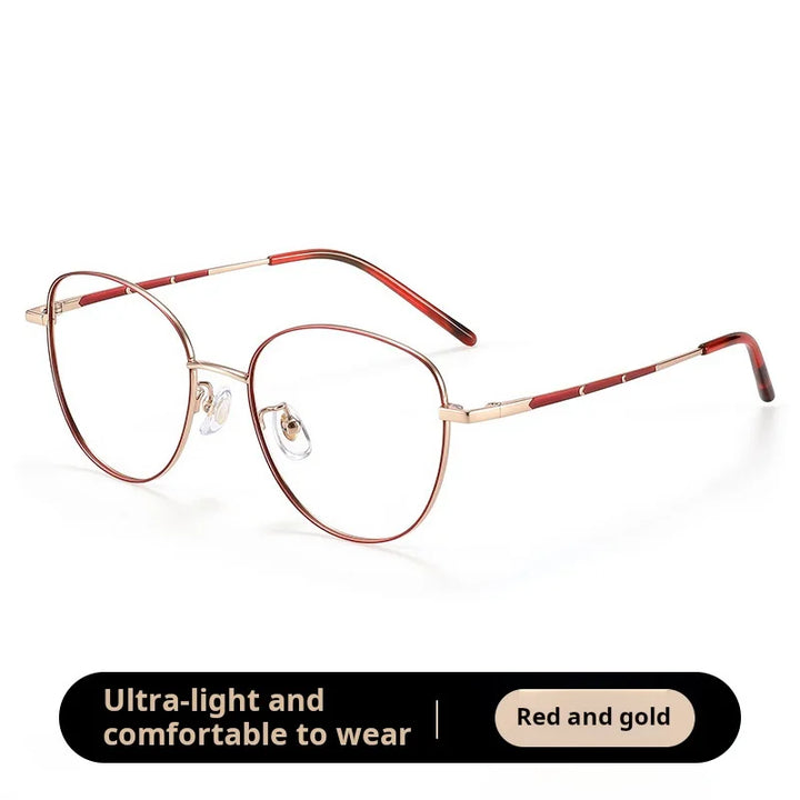 Xbora Unisex Full Rim Cat-Eye Pure Titanium Eyeglasses C7044 — view 4 | Xbora at FuzWeb