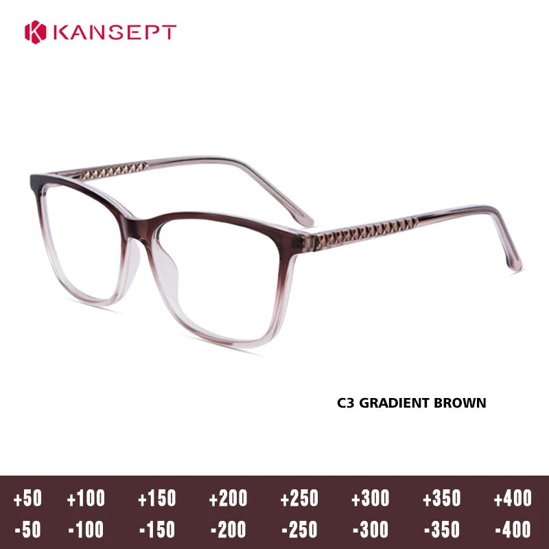 Kansept Unisex Full Rim Square Tr 90 Alloy Reading Glasses 25002