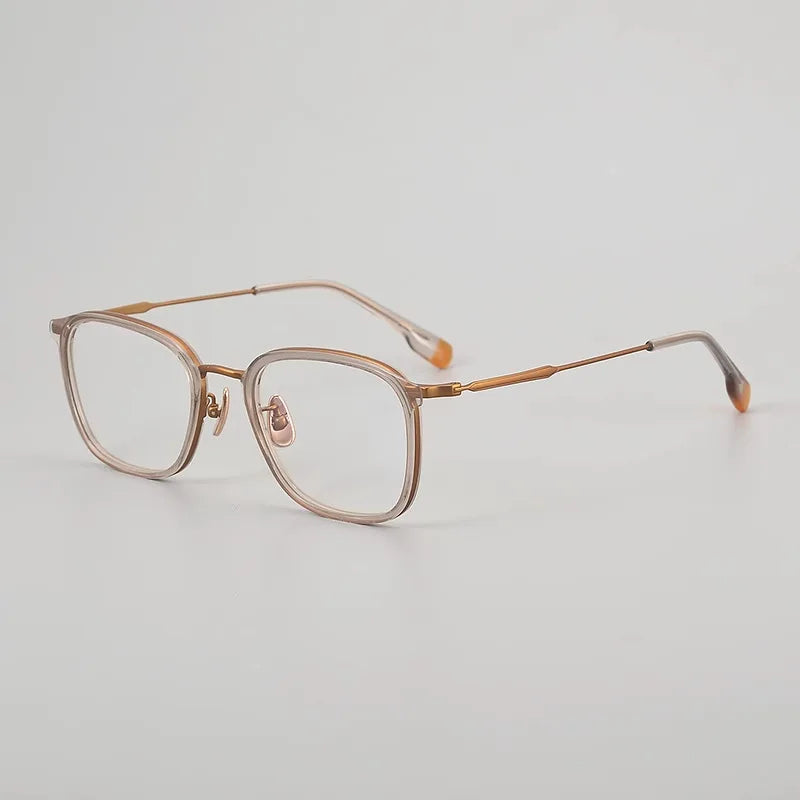 Black Mask Men's Full Rim Square Titanium Acetate Eyeglasses 366808