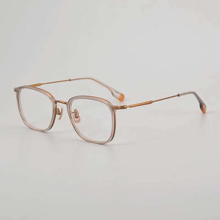 Black Mask Men's Full Rim Square Titanium Acetate Eyeglasses 366808