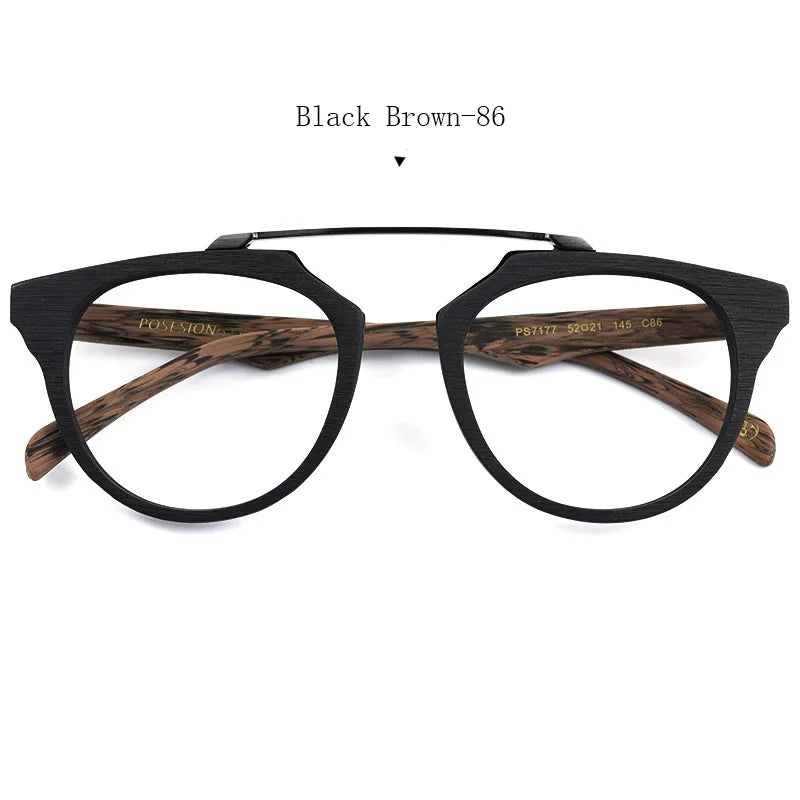 Hdcrafter Mens Full Rim Round Double Bridge Titanium Acetate Frames 036100 — view 5 | Hdcrafter Eyeglasses at FuzWeb
