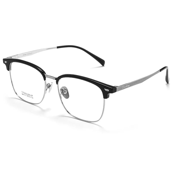 Momoja Men's Full Rim Big Square Titanium Tr 90 Eyeglasses 726031