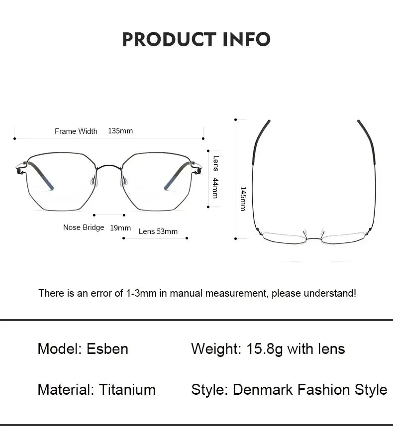 Aimee Women's Full Rim Flat Top Polygon Titanium Eyeglasses 488135 FuzWeb