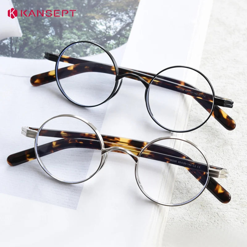 Kansept Women's Full Rim Round Tr 90 Alloy Reading Glasses 400235