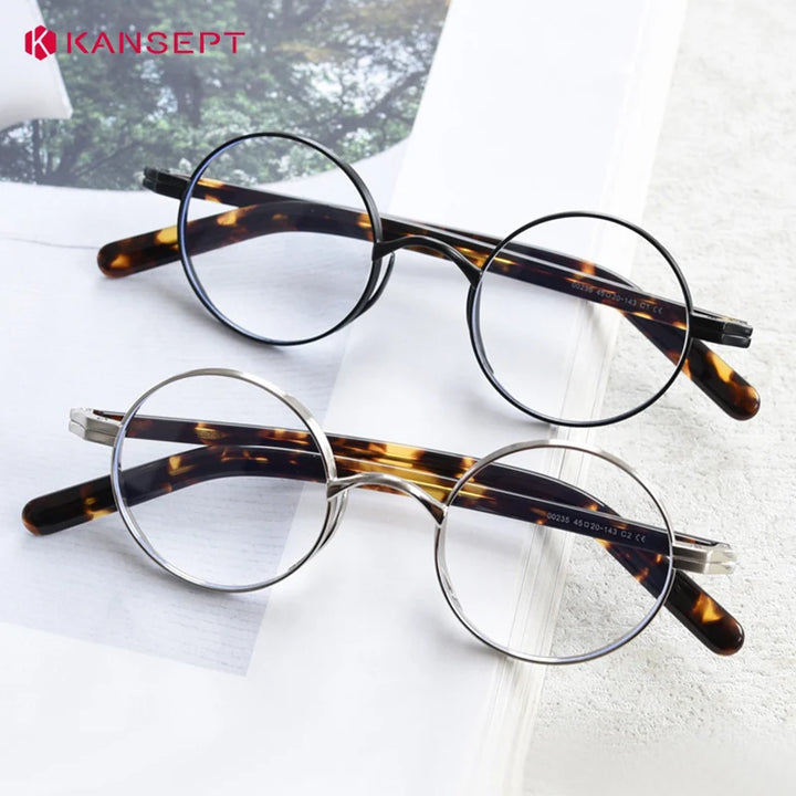 Kansept Women's Full Rim Round Tr 90 Alloy Reading Glasses 400235