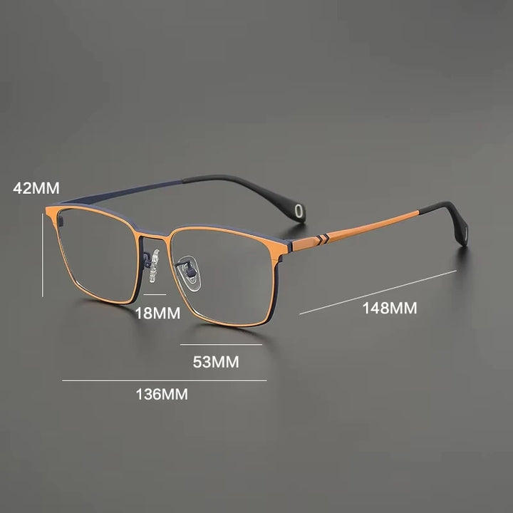 Gatenac Women's Full Rim Flat Top Square Titanium Eyeglasses G85856