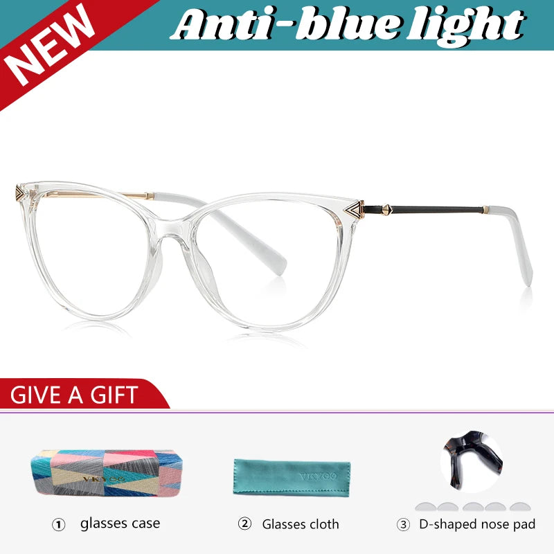 Vicky Women's Full Rim Square Cat Eye Tr 90 Alloy Reading Glasses 77235