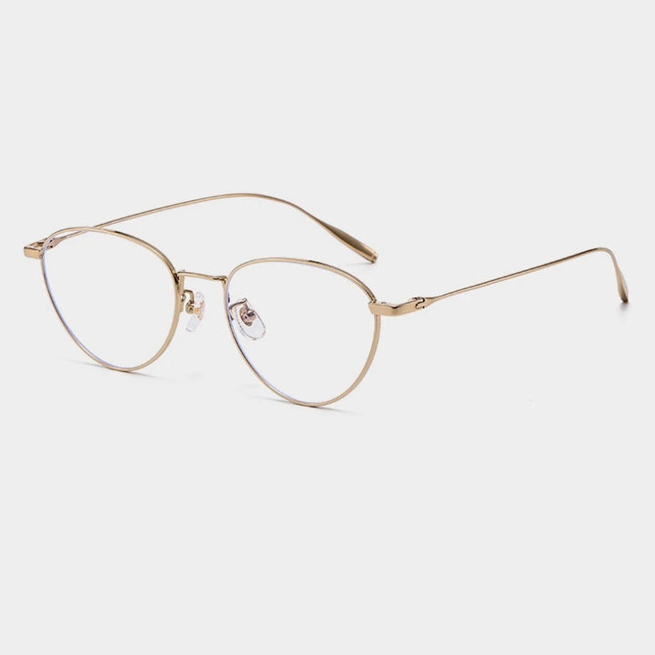 Yimaruili Unisex Full Rim Flat Top Oval Titanium Eyeglasses 630885