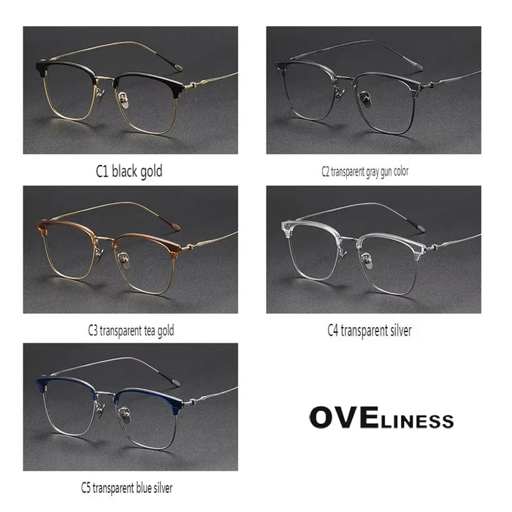 Oveliness Women's Full Rim Square Titanium Acetate Eyeglasses 80897 Full Rim Oveliness   