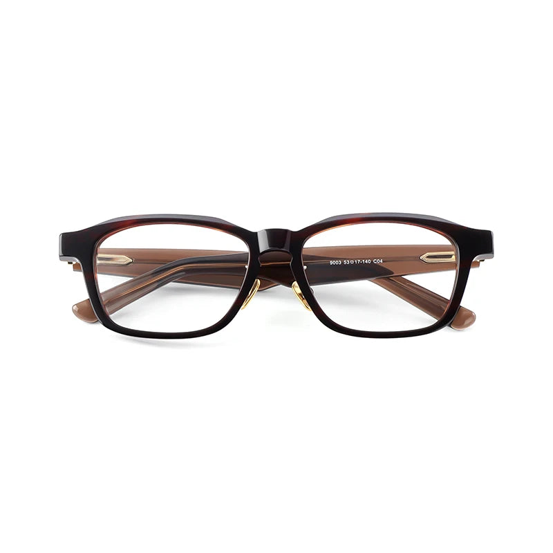 Black Mask Unisex Full Rim Square Acetate Titanium Eyeglasses 369003