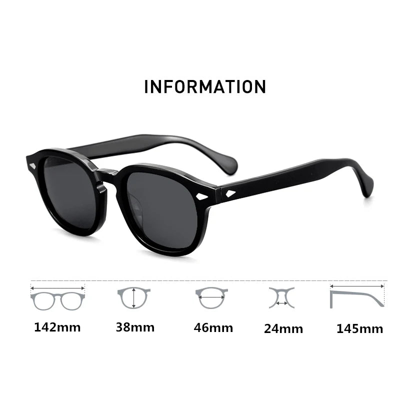 Black Mask Unisex Full Rim Square Acetate Polarized Sunglasses 3846 Sunglasses Black Mask   