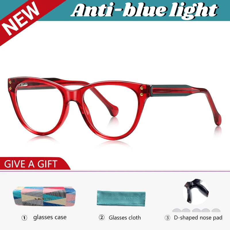 Vicky Women's Full Rim Cat Eye Tr 90 Alloy Reading Glasses 138102